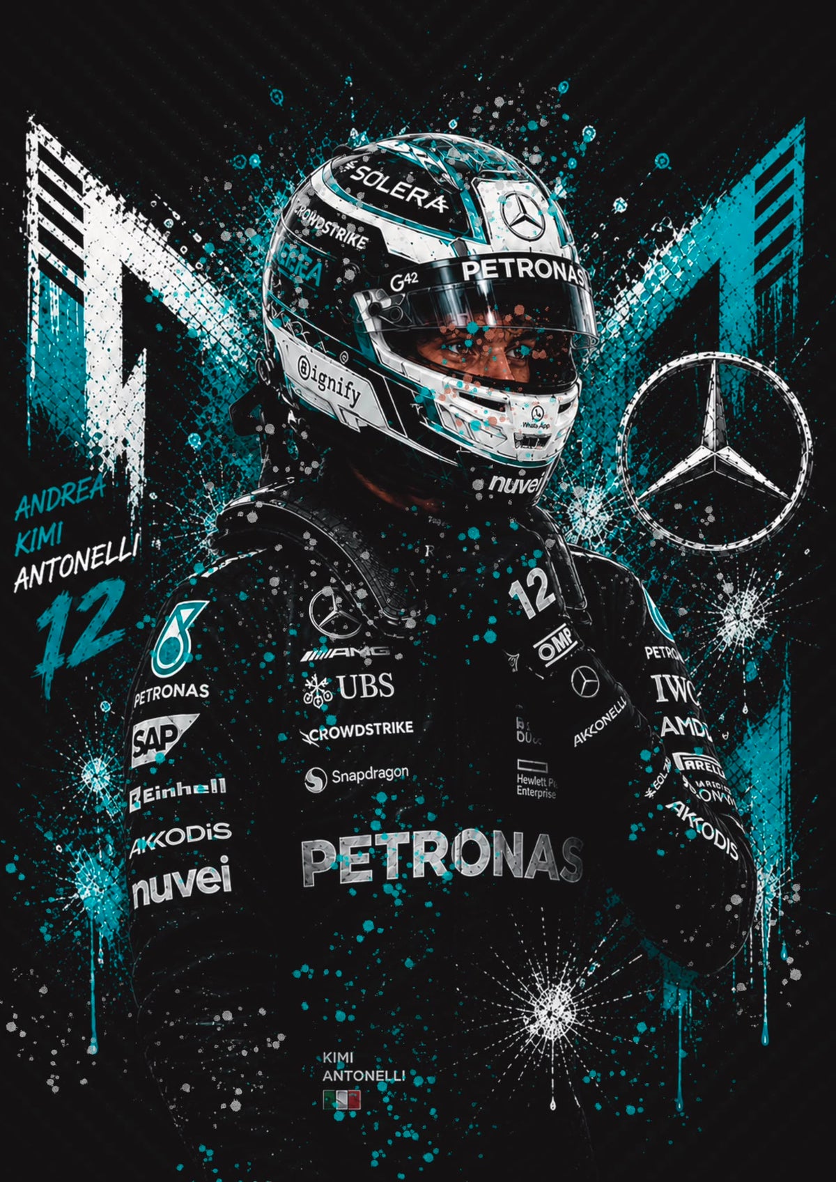 Antonelli 26 A3 F1 Art Print
