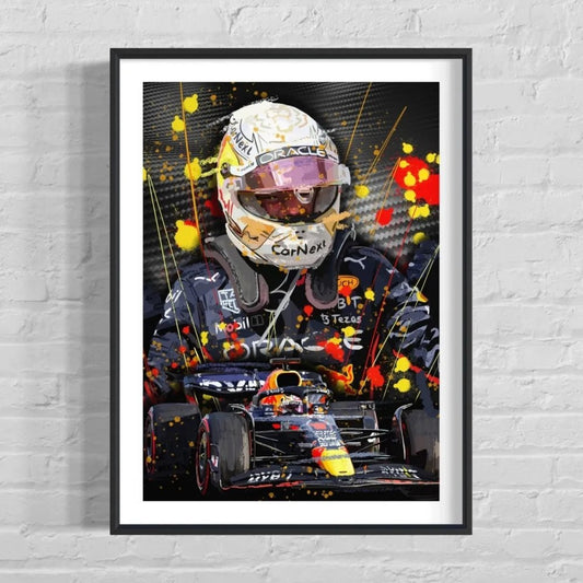 Max Verstappen A3 Motorsport Art Print - version 1 with frame