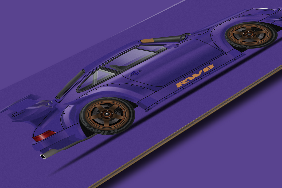 RWB Porsche 930 - Purple - Skate Deck