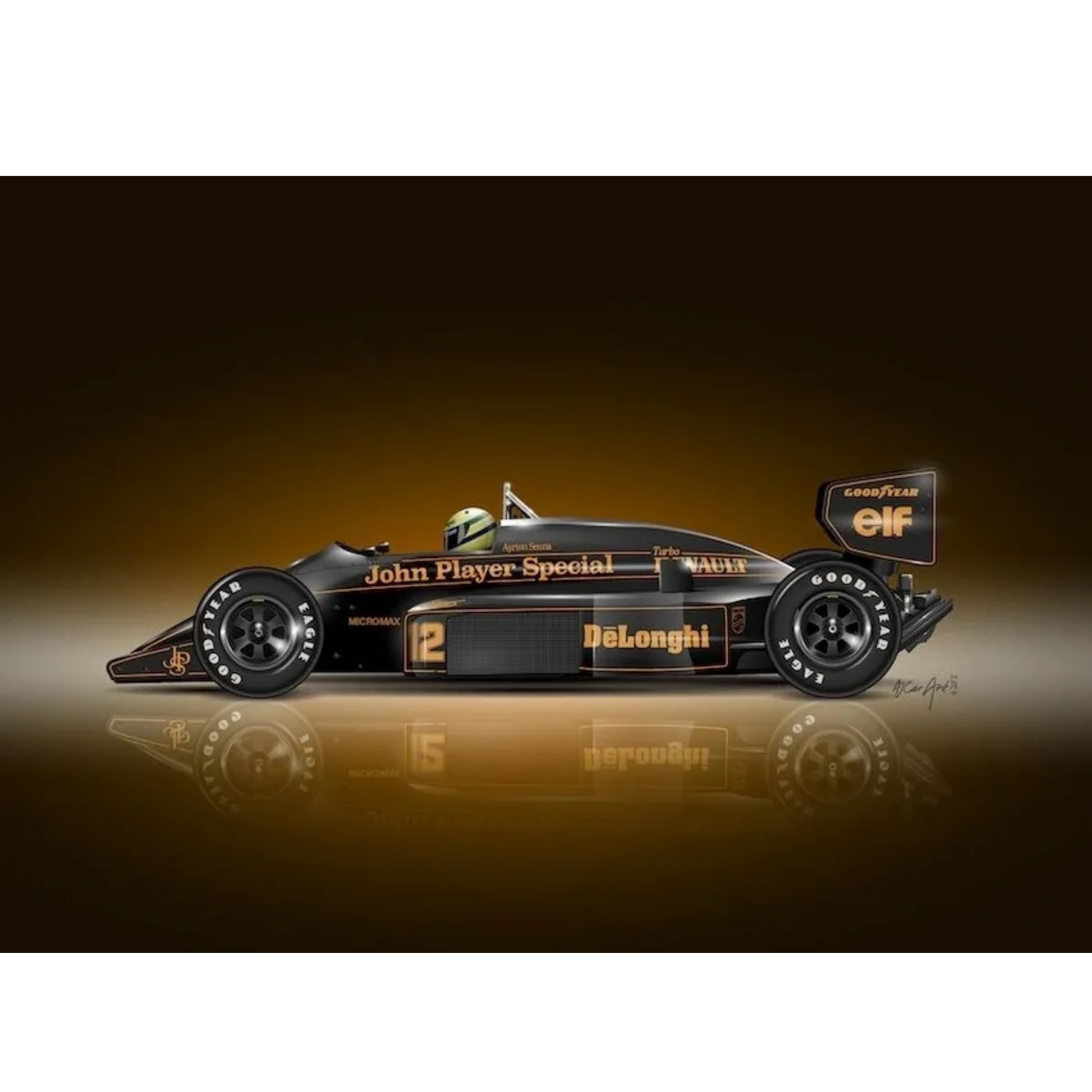 AyrtonSennaBlack_GoldMotorsportArtPrint