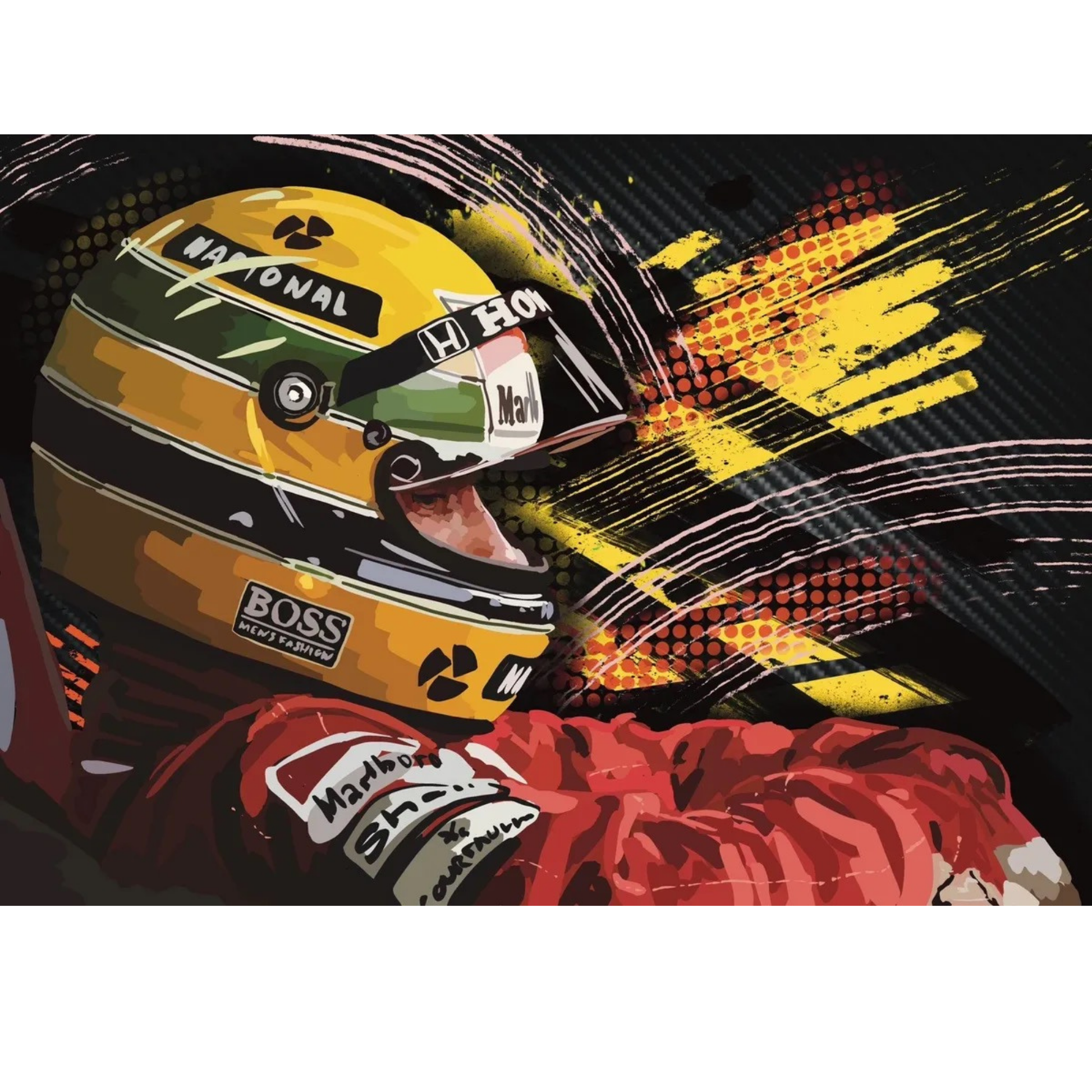 AyrtonSennaProfileA3MotorsportArtPrint