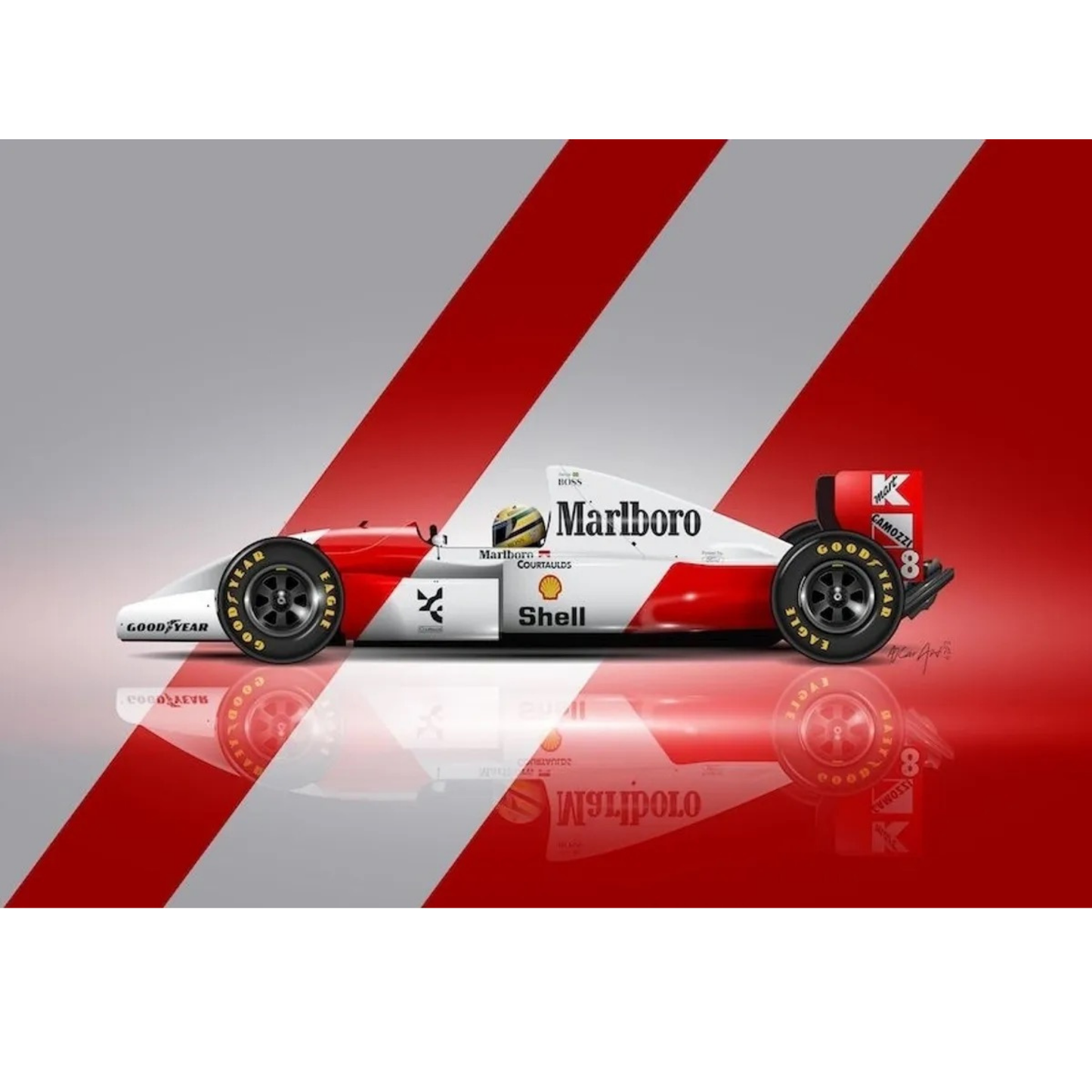 AyrtonSennaRed_WhiteMotorsportArtPrint