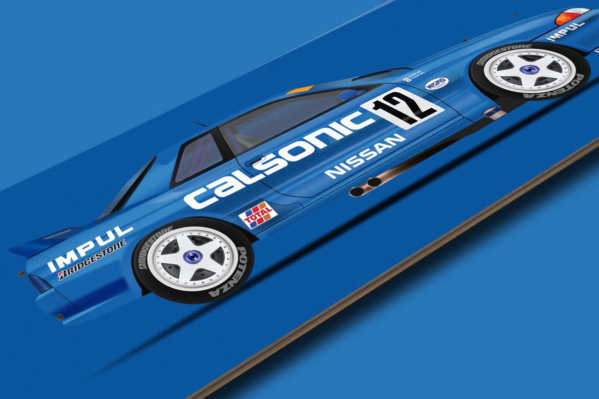 Nissan Skyline GT-R R32 Calsonic - Skate Deck