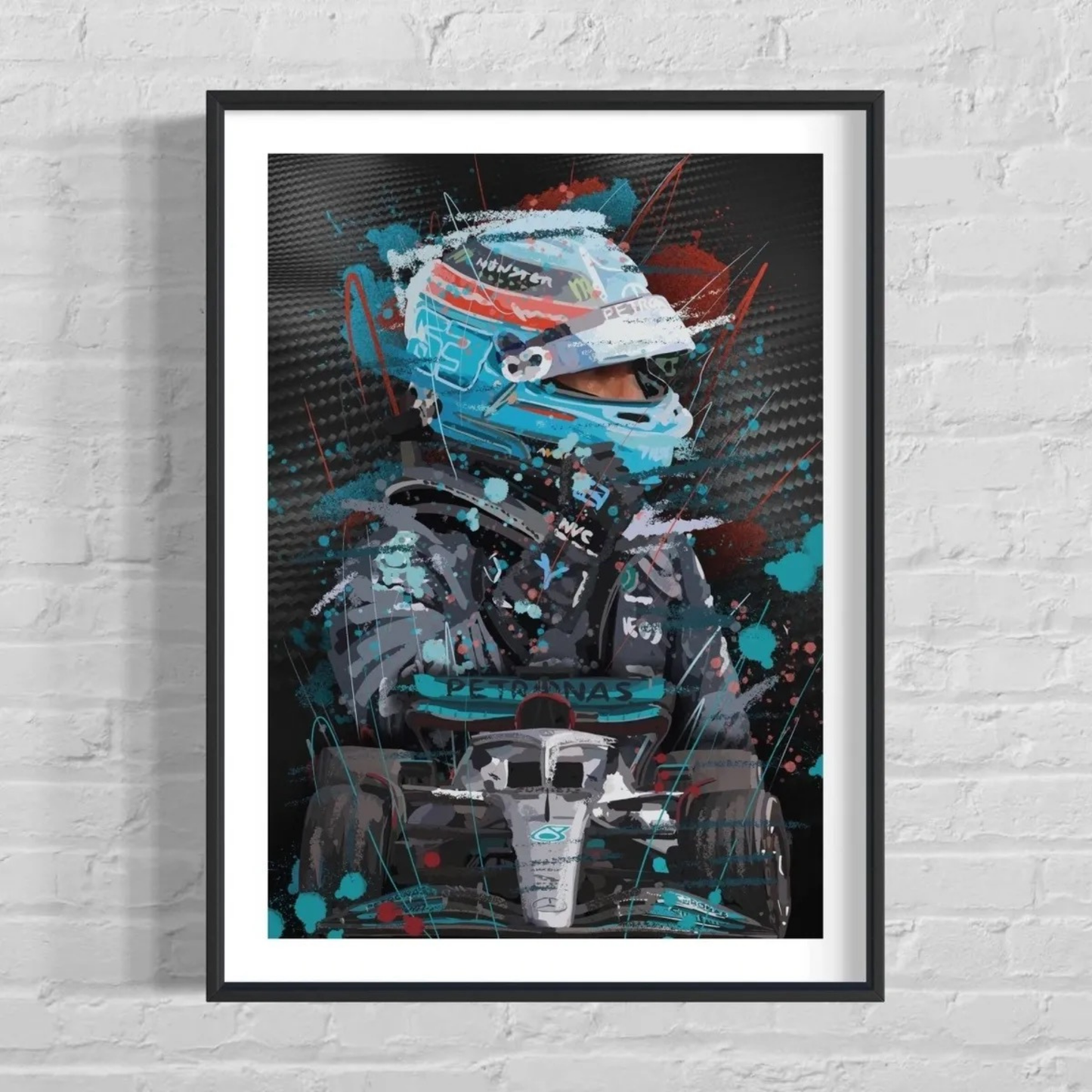 George Russell A3 Motorsport Art Print_wall
