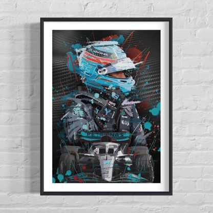 George Russell A3 Motorsport Art Print_wall