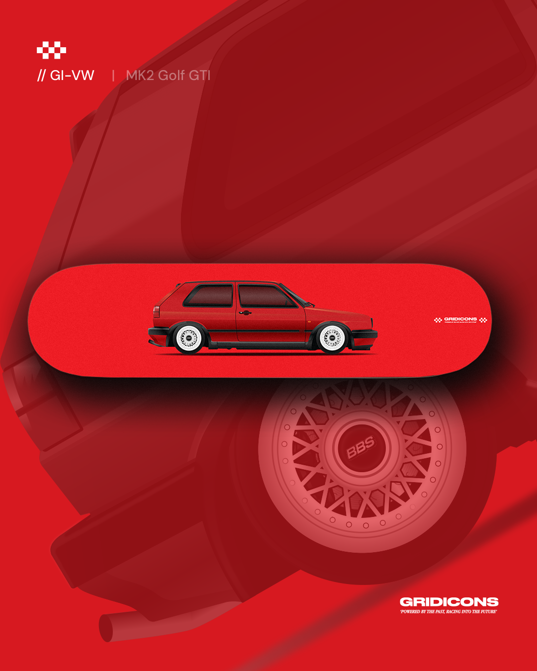 Volkswagen MK2 Golf GTI - Skate Deck