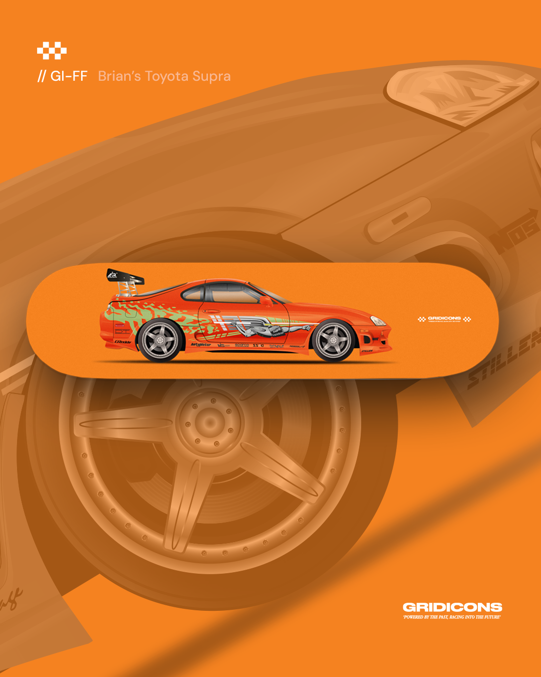 Brian's Toyota Supra - The Fast & The Furious - Skate Deck