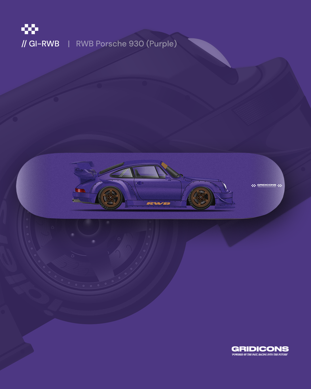 RWB Porsche 930 - Purple - Skate Deck