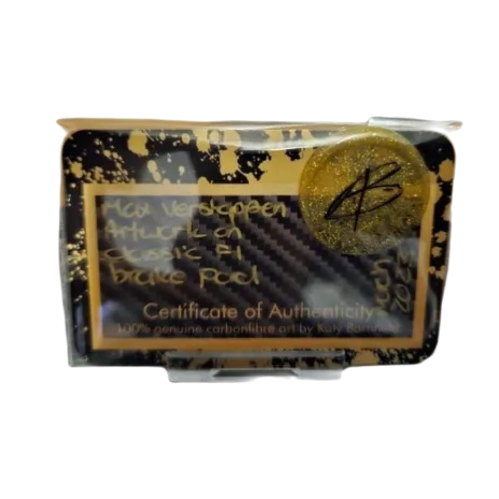 Max Verstappen Carbon Fibre Art Piece - certificate of authenticity