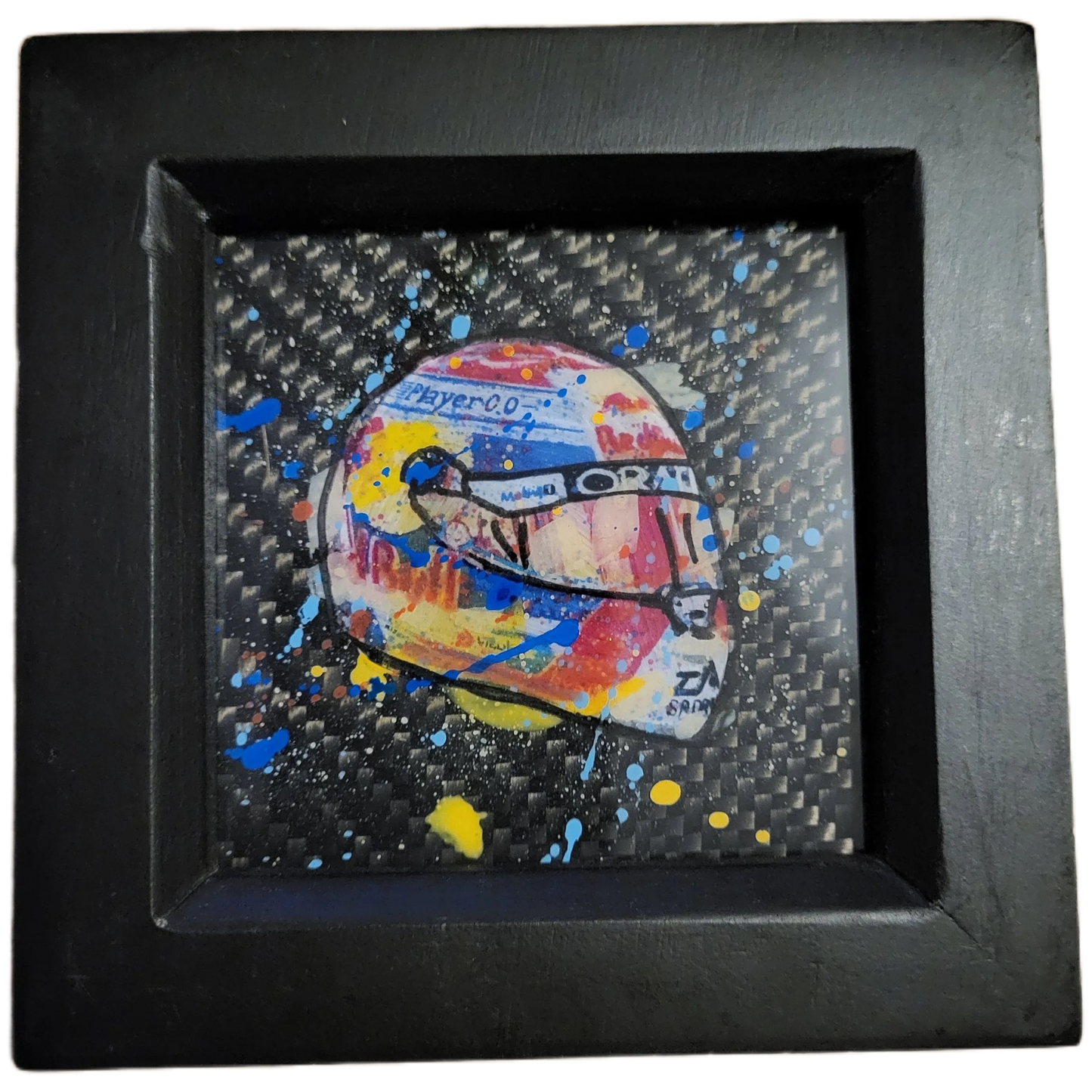 MaxVerstappenMiniCarbonFibreArt_Framed
