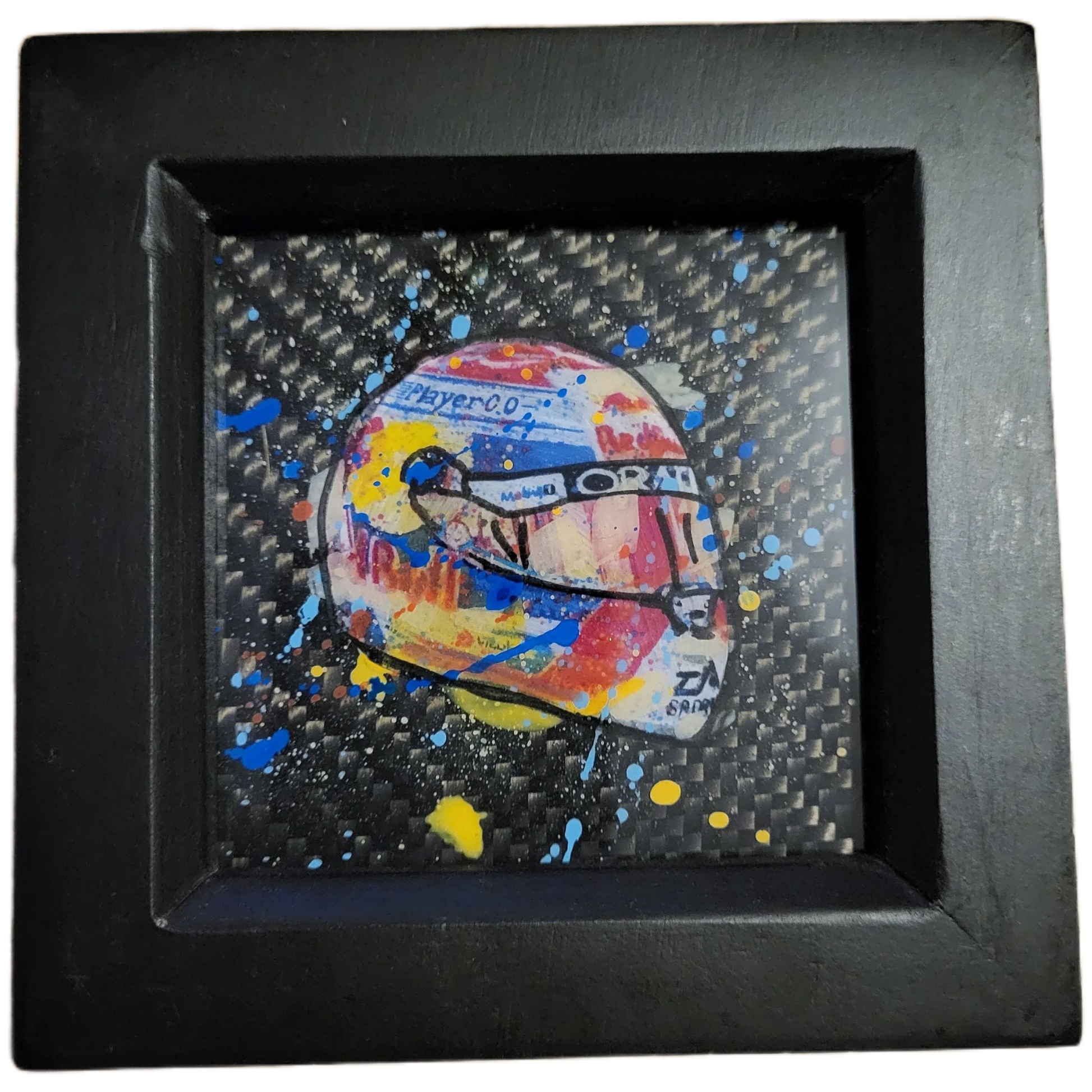 MaxVerstappenMiniCarbonFibreArt_Framed