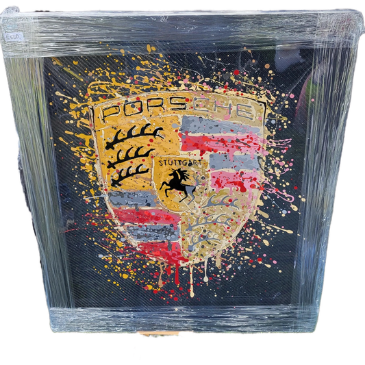 PorscheStyleCarbonFibreLogo_A3FramedDisplay_Medium_1