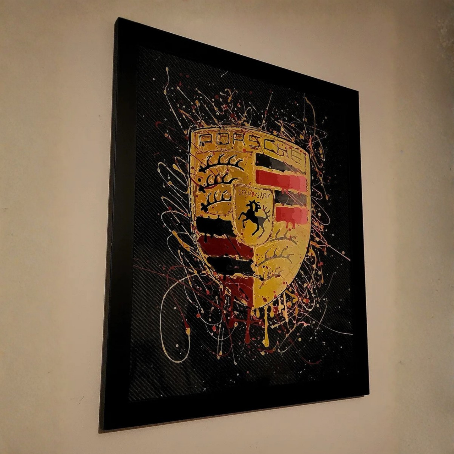 Porsche Logo Original Carbon Fibre Art – side_1