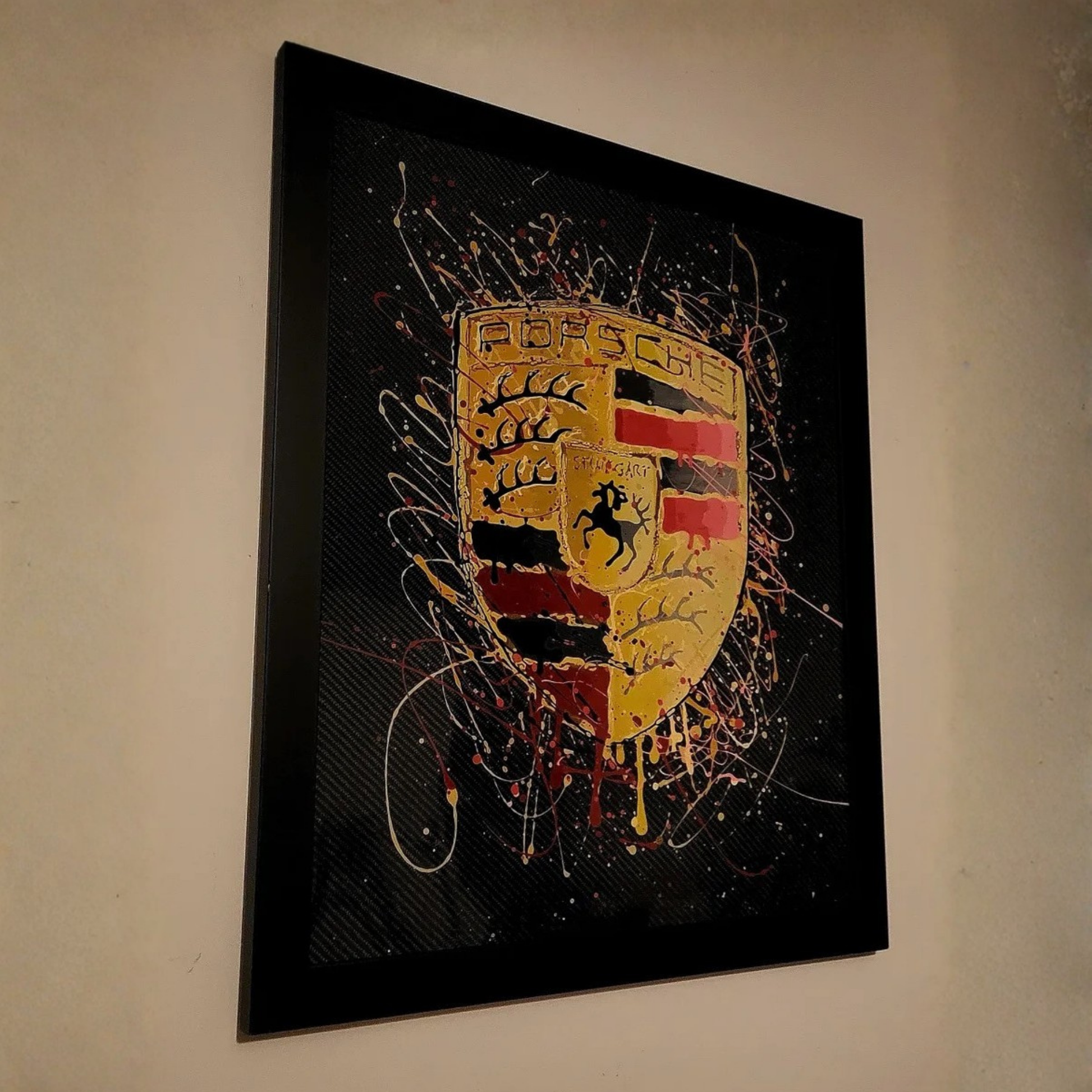 Porsche Logo Original Carbon Fibre Art – side_1