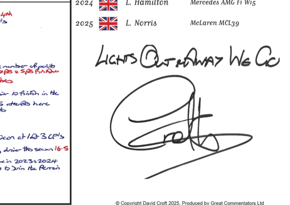 FORMULA 1, 75 Years of F1, Silverstone Special,  British Grand Prix, Silverstone, 6 July, 2025. David Croft.