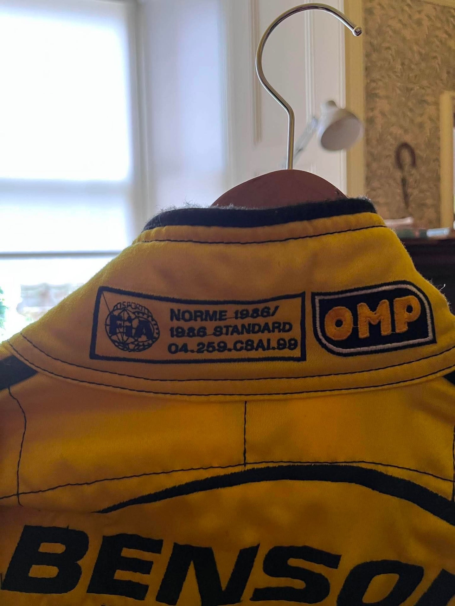Jordan F1 Race Suit Ricardo Zonta and signed balaclava
